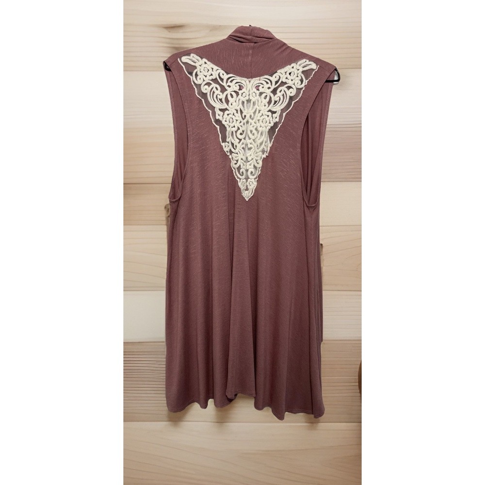 Discreet Women's Cowgirl Steer Skull Cover‎ Up S-L Pink Lace Back Open Cascading